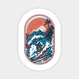 Riding mountains artwork Sticker